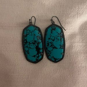 Kendra Scott Danielle Marbled Turquoise with Gunmetal Earrings